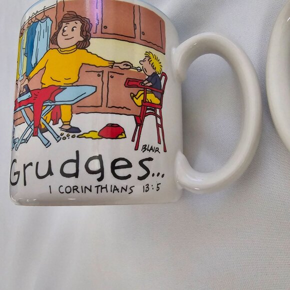 Potpourri Press 1 Corinthians 13:4-5 Love Does Not Hold Grudges Vintage Mug Set - Picture 9 of 16